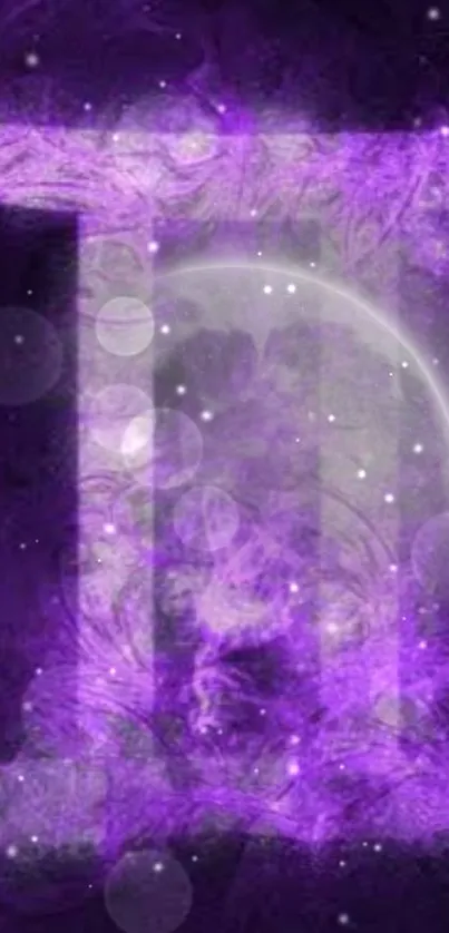 Mystical purple wallpaper with celestial theme.