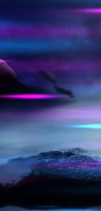 Mystical purple nightscape wallpaper with vibrant hues.