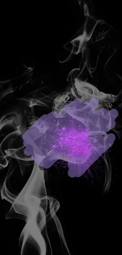 Purple smoke art design on a dark background.