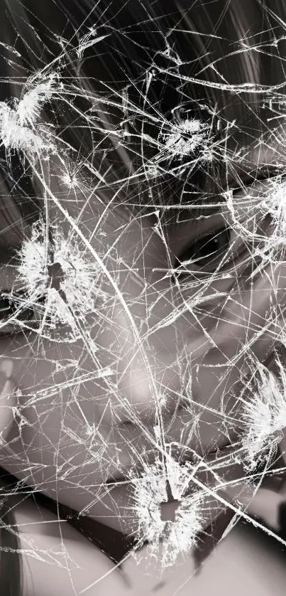 Mystical shattered glass mobile wallpaper with dark abstract design.