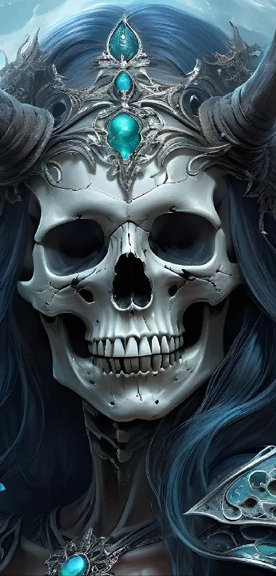 Mystical skull warrior with ornate crown.