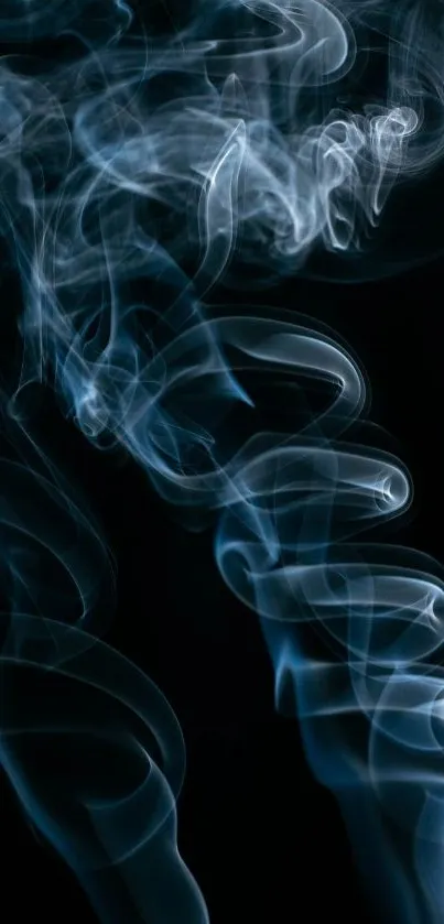 Mystical smoke swirls on a dark background, perfect for mobile wallpaper.