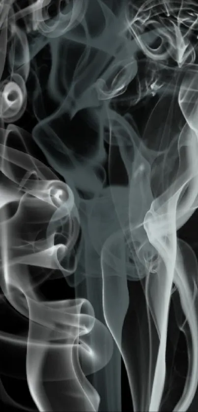 Intricate smoke art on a black background with ethereal swirls.