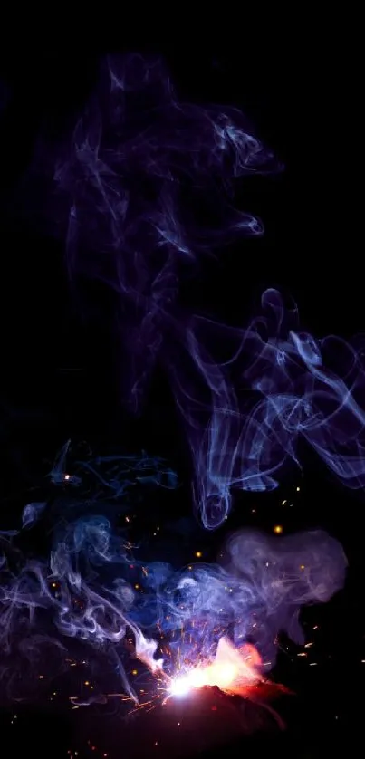 Abstract mystical smoke with vibrant colors on a black background.