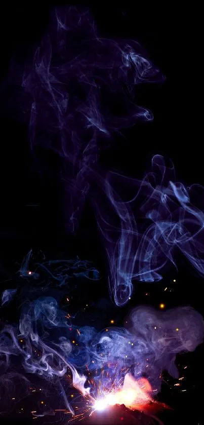 Mystical smoke art wallpaper with vibrant colors and abstract patterns.