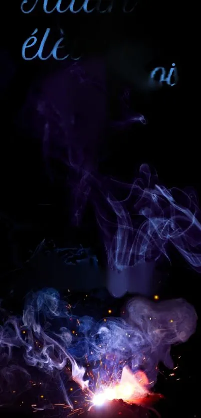 Colorful smoke art on a dark background, creating a mystical wallpaper design.