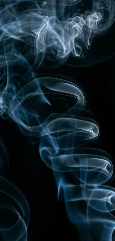 Mystical swirling smoke art wallpaper in dark tones.