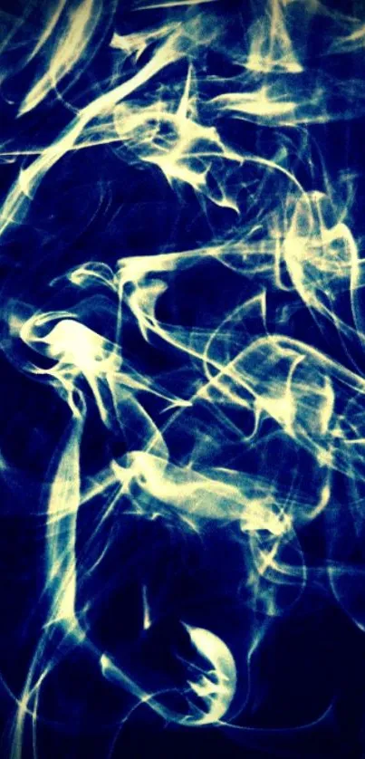 Mystical blue smoke wallpaper for mobile.