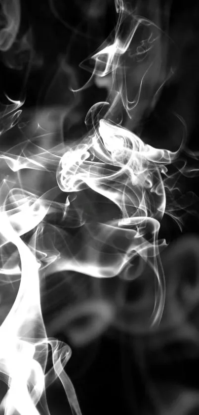 Mystical smoke pattern on black background for mobile wallpaper.