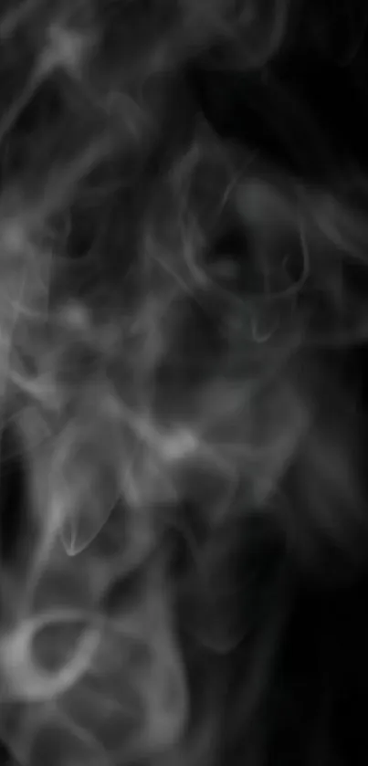 Mystical smoke wallpaper with gray and black swirls.