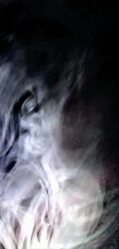 Abstract mystical smoke on a dark backdrop for mobile wallpaper.