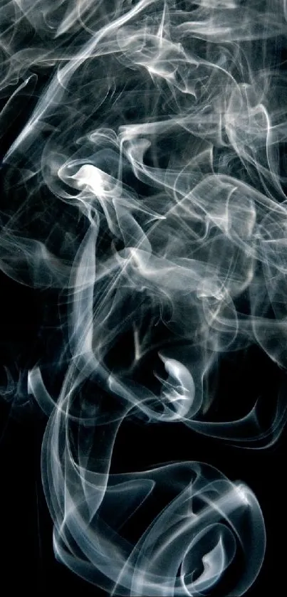 Ethereal smoke flowing on a black background, mystical and elegant.