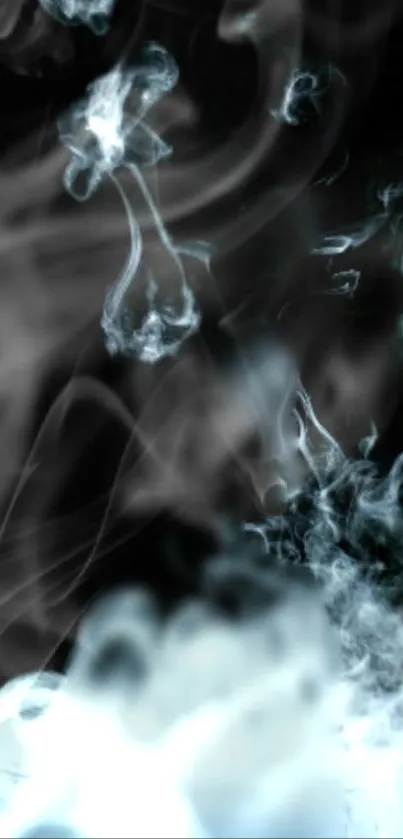 Captivating black and white smoke wallpaper for phones.