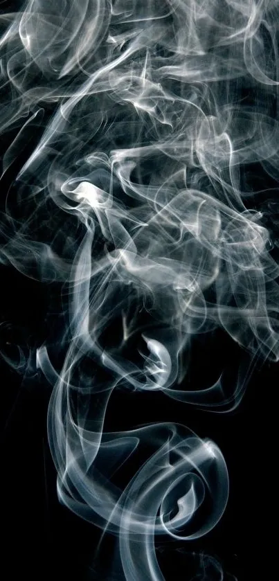 Abstract smoke swirls on a black background