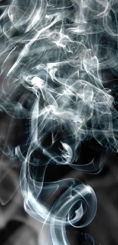 Mystical abstract smoke wallpaper artwork in black and white.