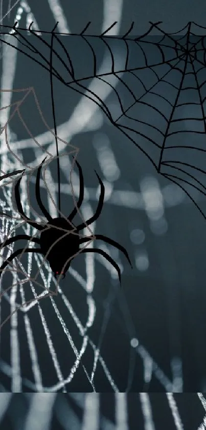 Mystical spider web with dark background design for mobile wallpaper.