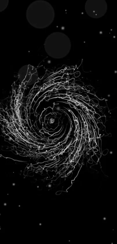 Intricate swirl galaxy on starry black background wallpaper.