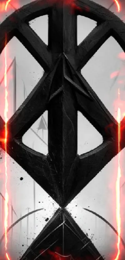 Black and white mystical symbol mobile wallpaper.