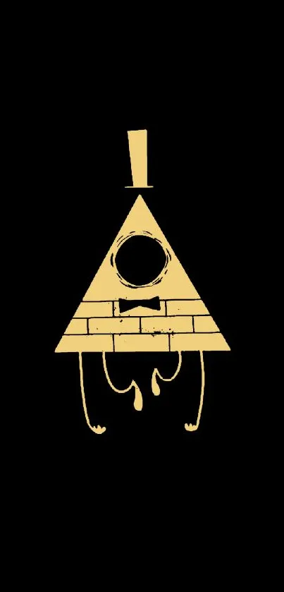 Mystical triangle symbol on black background wallpaper.