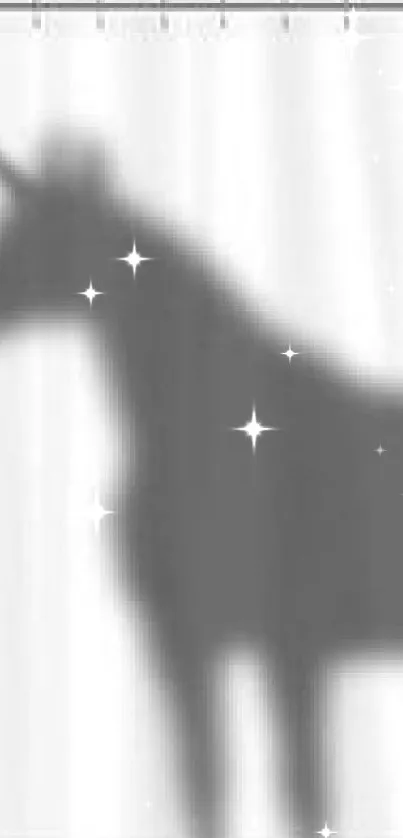 Unicorn silhouette on a soft gray and white background for mobile screens.