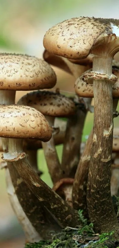 Close-up of mushrooms in a forest scene