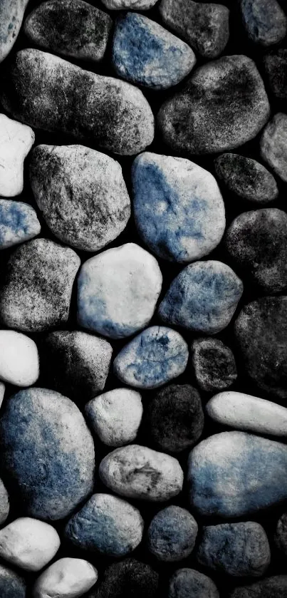 Abstract stone pattern wallpaper with blue-gray tones.