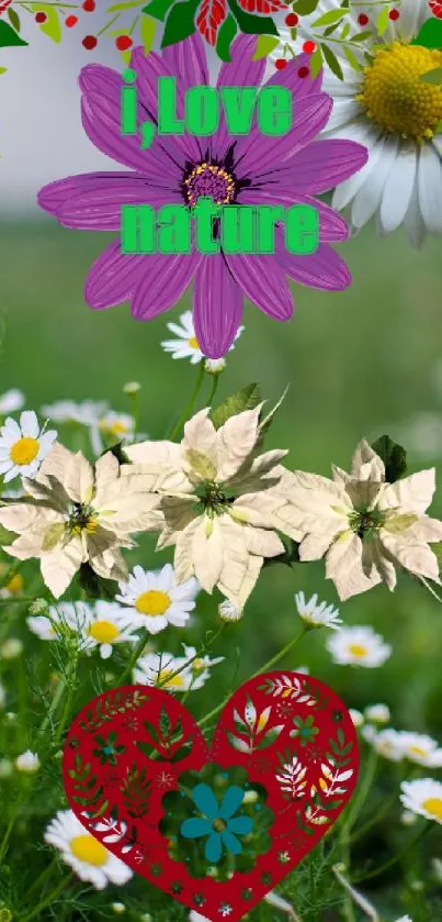 Vibrant floral and nature-themed mobile wallpaper with colorful flowers and greenery.