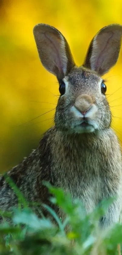 Rabbit in vibrant nature setting desktop wallpaper.