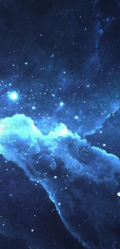 Beautiful nebula space galaxy wallpaper with cosmic clouds and stardust.