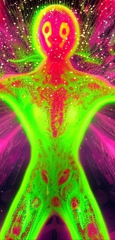 Neon energy figure abstract wallpaper.