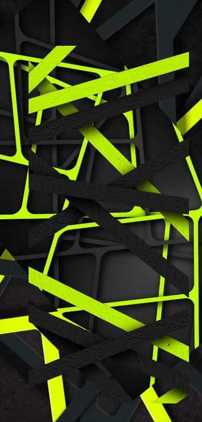 Neon abstract geometric wallpaper with a vibrant pattern.