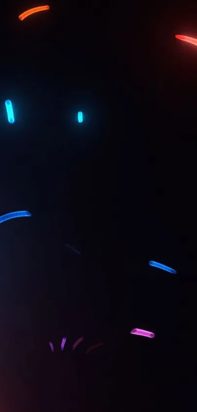 Colorful neon abstract wallpaper with dark background.