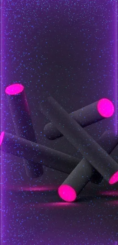 Neon black abstract wallpaper with pink highlights.