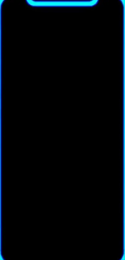 Neon blue lines forming a sleek mobile wallpaper with a black background.