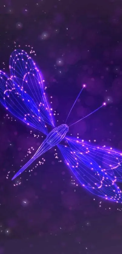 Neon butterfly digital art wallpaper with glowing lines.