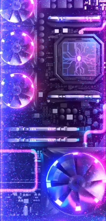 Vibrant neon circuit wallpaper for mobile devices.