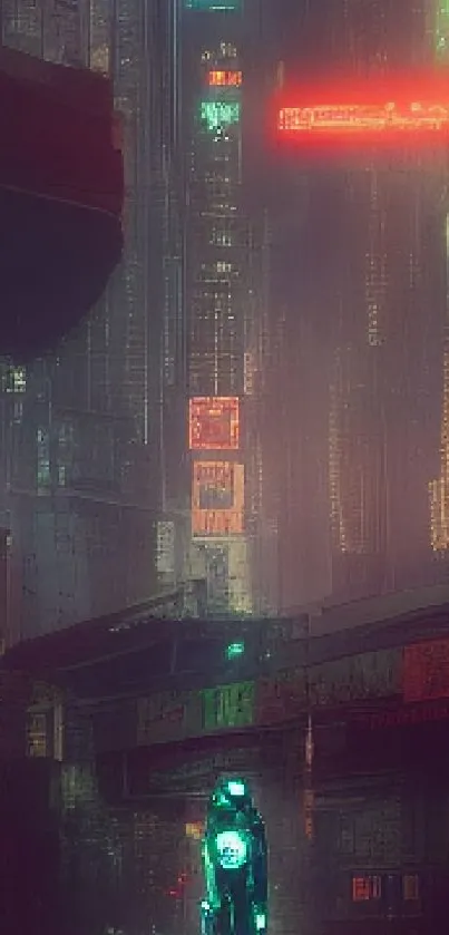 Neon cyberpunk cityscape with vibrant lights.