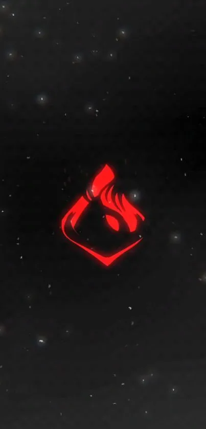 Neon flame against a starry black space background