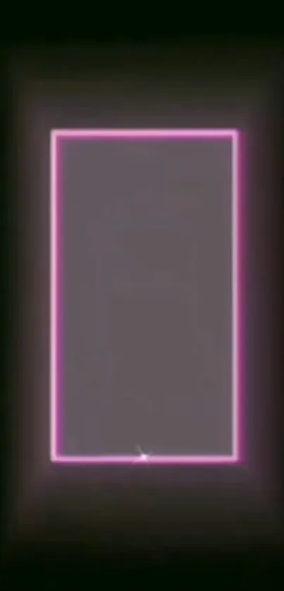 Neon pink frame against a dark background in abstract design.