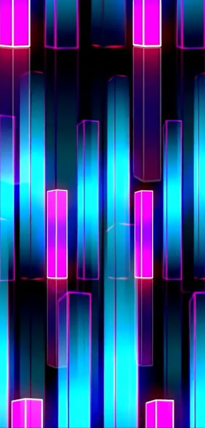 Vibrant neon geometric design mobile wallpaper.
