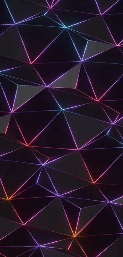 Vibrant neon geometric pattern wallpaper.