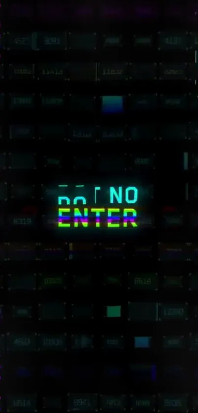 Neon glitch background with 'Do Not Enter' text in digital style.