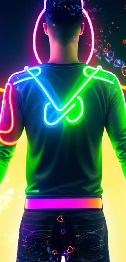 Neon glow artwork mobile wallpaper, vibrant and futuristic.