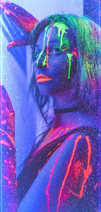 Vivid neon glow art with vibrant colors.