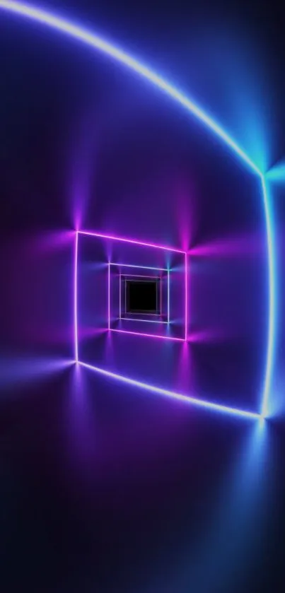 Vibrant neon tunnel wallpaper with infinite depth.