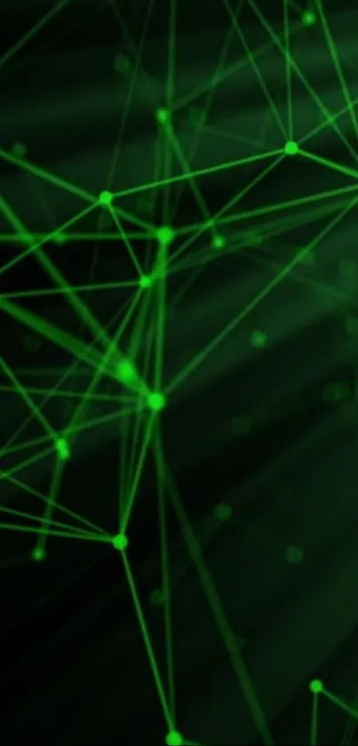 Futuristic green network mesh design wallpaper.