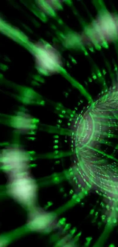 Neon green digital vortex wallpaper for tech-savvy users.