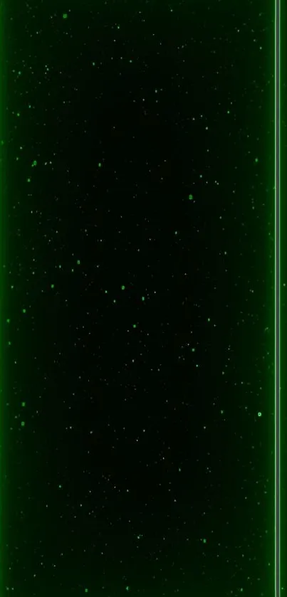 Neon green abstract wallpaper with glowing lines and starry background.