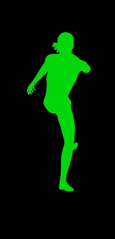 Neon green silhouette on black background wallpaper.