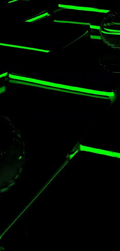 Neon green tech-inspired wallpaper with futuristic glowing design.